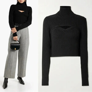 NWT | ROSIE ASSOULIN Thousand In One Ways Pullover Knit Sweater Black